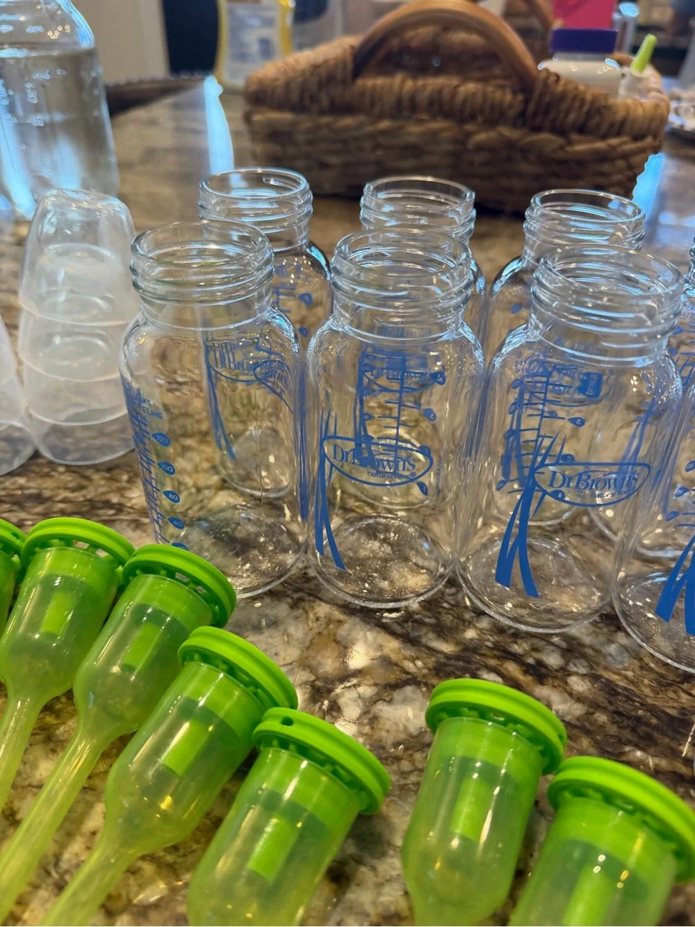 Dr. Browns Glass Baby Bottle Lot—anti colic/anti reflux